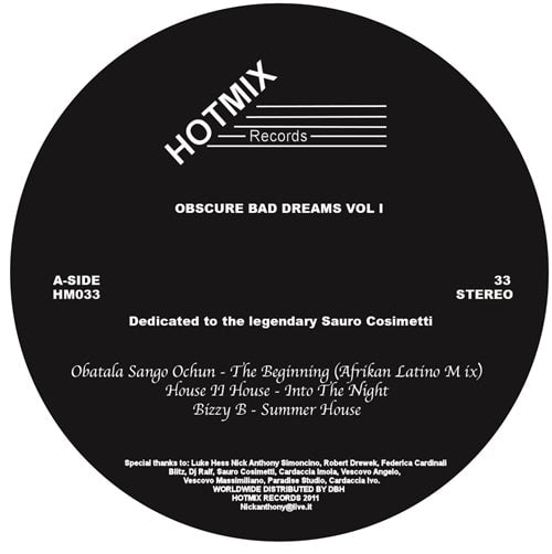 V.A. (Hotmix) - Obscure Bad Dreams Vol. 1 - Dedicated To The Legendary Sauro Cosimetti - Import12 inch Record