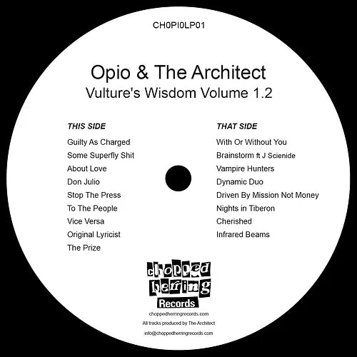 Opio & The Architect - Vulture'S Wisdom Volume 1.2 - Import Black Vinyl LP Record