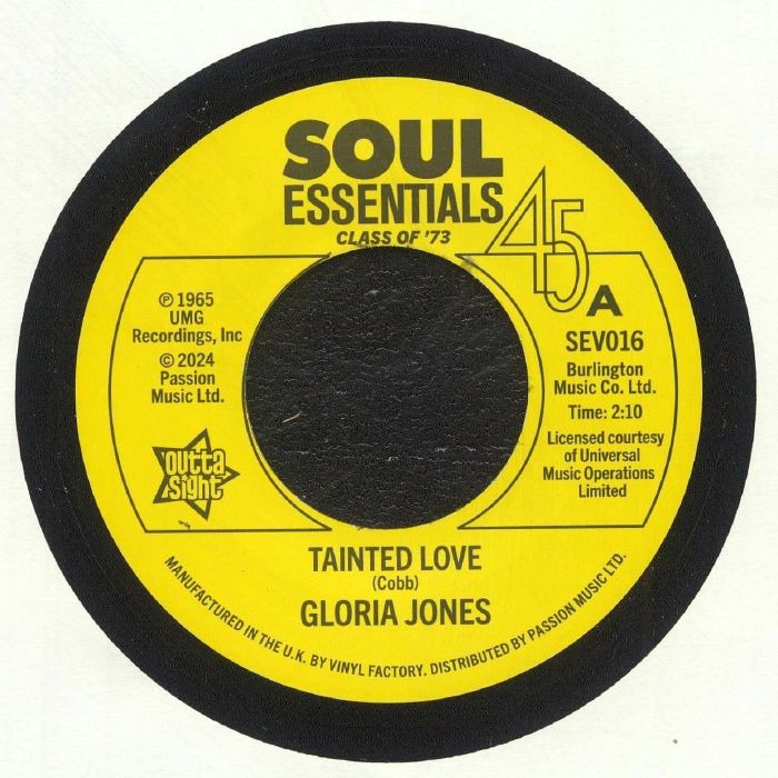 Gloria Jones / R.Dean Taylor - Tainted Love / There'S A Ghost In My House - Import7 inch Single Record