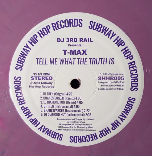 T-Max - Tell Me What The Truth Is / Bless The Apparatus - Import Vinyl 12 inch Record