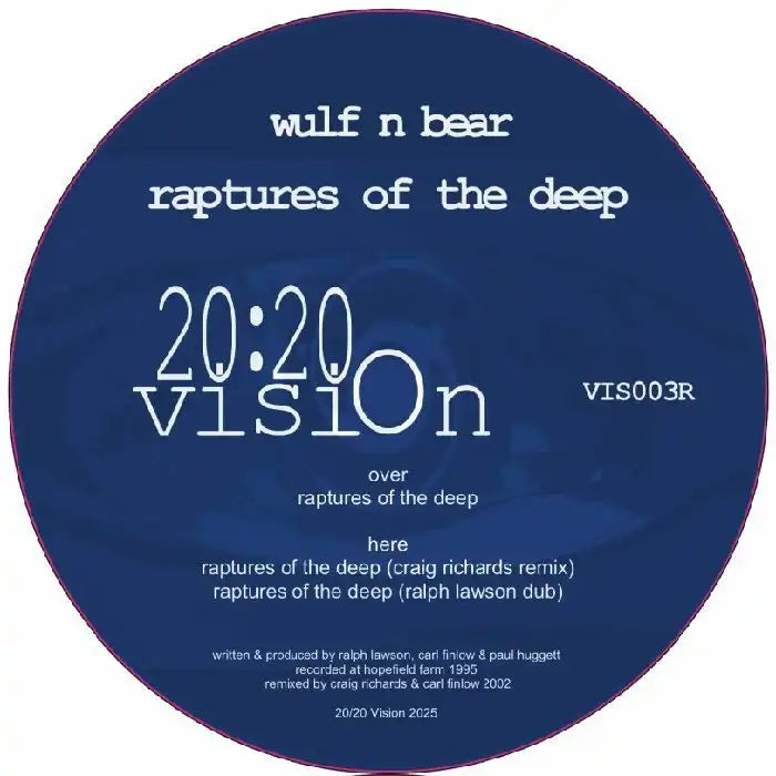 Wulf N'Bear - Raptures Of The Deep (Feat Craig Richards, Ralph Lawson Mixes) - Import Vinyl 12inch Record
