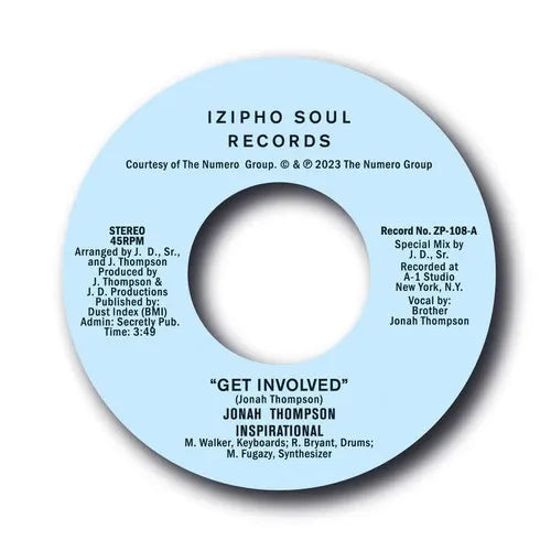 Jonah Thompson Inspirational - Get Involved - Import Vinyl 7 inch Single Record