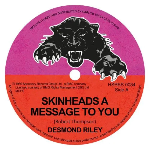 Desmond Riley - Skinheads A Message To You - Import 7 inch Single Record