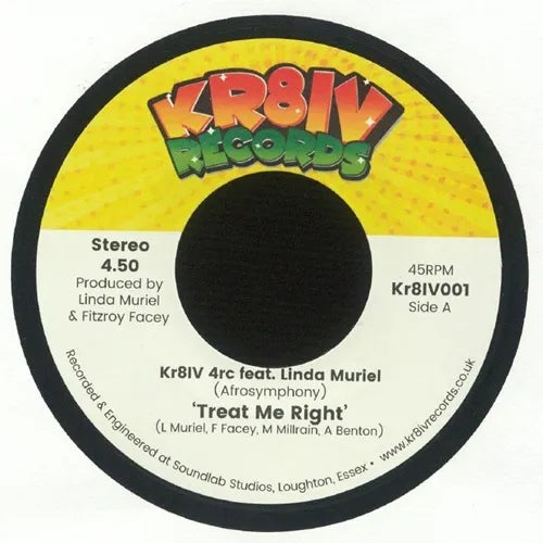 Kr8Iv 4Ce - Treat Me Right / Mo Ghetto Bluez  - Import 7 inch Single Record
