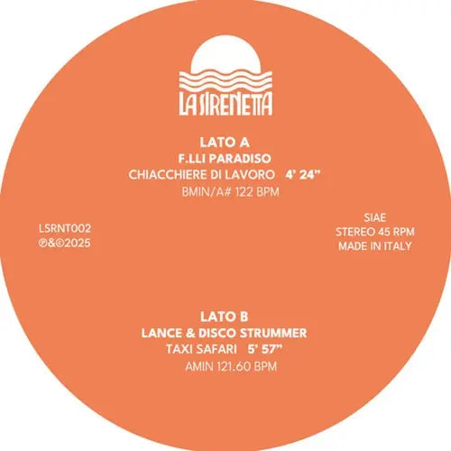 F.Lli Paradiso / Lance & Disco Strummer - Chiacchere Di Lavoro / Taxi Safari - Import 12 inch Record