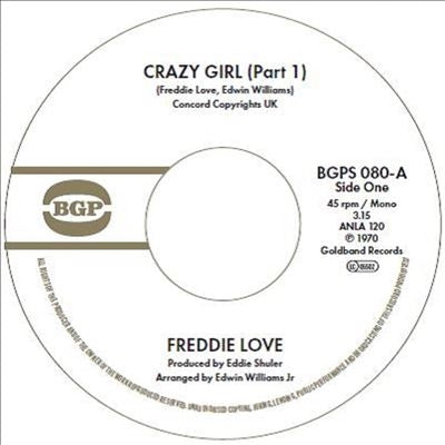 Freddie Love - Crazy Girl - Import Vinyl 7 inch Single Record