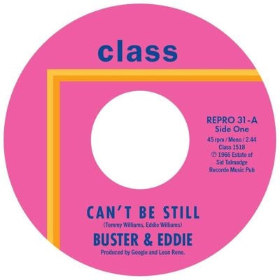Buster & Eddie - Can't Be Still / There I Was - Import 7-inch single Recurd