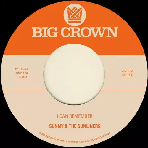 Sunny & The Sunliners - I Can Remember / Sitting In The Park - Import 7 Inch Single Record