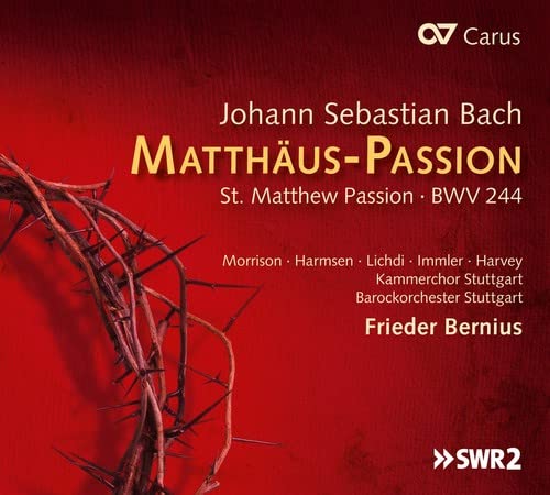 Bach (1685-1750) - Matthaus-Passion : Bernius / Stuttgart Baroque Orchestra, Kammerchor Stuttgart, Lichdi, Immler, etc (3CD) - Import 3 CD