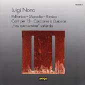Peter Hirsch - Nono: Polionica-monodia-ritmica - Import CD