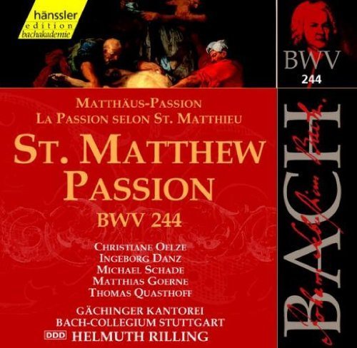 Bach (1685-1750) - Matthaus-passion: Rilling / Stuttgart Bach Ensemble - Import 3 CD