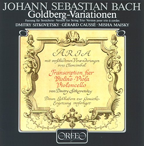 Bach (1685-1750) - (String Trio)goldberg Variations: Sitkovetsky(Vn)causse(Va)maisky(Vc) - Import CD