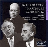Dallapiccola / Hartmann / Erdmann / Soffel / Bauni - Lieder -Dallapiccola/K.A.Hartmann/Schweinitz:Mojca Erdmann(S)/Claudia Barainsky(S)/Axel Bauni(p)/etc - Import CD