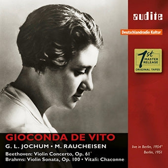 Gioconda de Vito - Beethoven: Violin Concerto Op.61; Brahms: Violin Sonata No.2; Vitali: Chaconne - Import CD Digipak