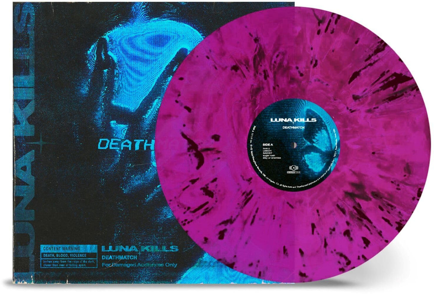 Luna Kills - Deathmatch - Import Trans Magenta/Black Marbled Vinyl LP Record