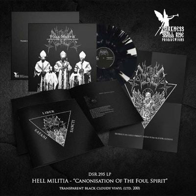 Hell Militia - Canonisation Of The Foul Spirit - Import Black Cloudy Vinyl LP Record