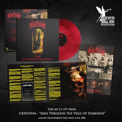 Gehenna - Seen Through The Veils Of Darkness (The Second Spell) - Import Galaxy Red/Black Vinyl LP Record