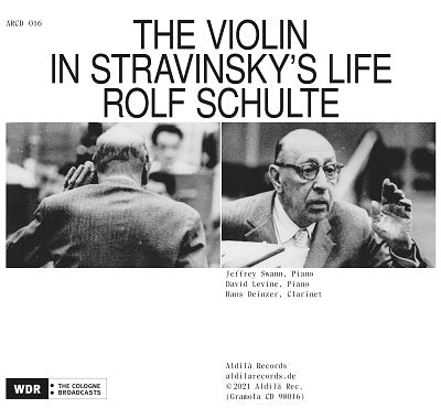 Rolf Schulte, David Levine, Jeffrey Swan, Clinton Duying - Stravinsky (1882-1971) The Violin In Stravinsky'S Life -Music For Violin : Schulte(Vn)D.Levine J.Swann(P)Deinzer(Cl)(2Cd) - Import 2 CD
