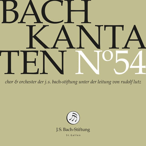 Bach, Johann Sebastian (1685-1750) - Cantatas Vol.54 : Rudolf Lutz / J.S.Bach Stiftung Orchestra & Choir - Import CD