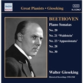 Walter Gieseking - Beethoven: Piano Sonatas No.20, No.21, No.23, No.28, No.30 - Import CD