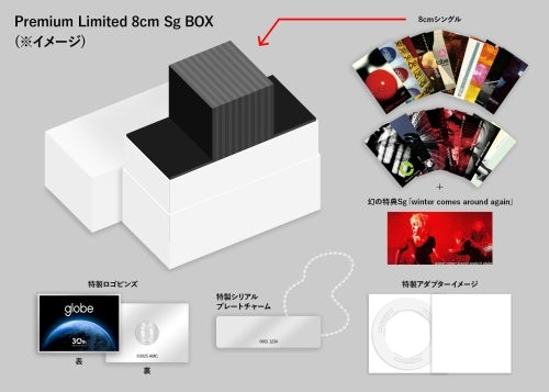 globe - Premium Limited 8cm Single BOX - Japan 8cm CD single 19 CD + logo pins + serial plate charm + adapter Box Set Limited Edition