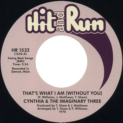 Cynthia And The Imaginary Three - That's What I Am (Without You)/Many Mood (Of A Man) - Import Vinyl 7inch Single Record Limited Edition
