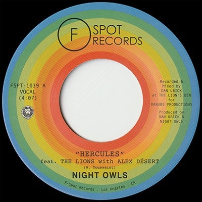 Night Owls - Hercules (Feat. Alex Desert & The Lions) B/W Tell It Like It Is (Feat. Asdru Sierra) - Import Vinyl 7 inch Record Limited Edition