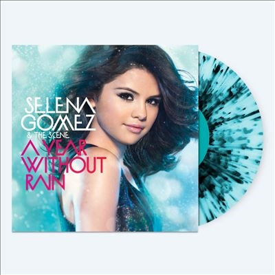 Selena Gomez & The Scene - A Year Without Rain - Import Transparent Ice Blue/Black Splatter Vinyl LP Record