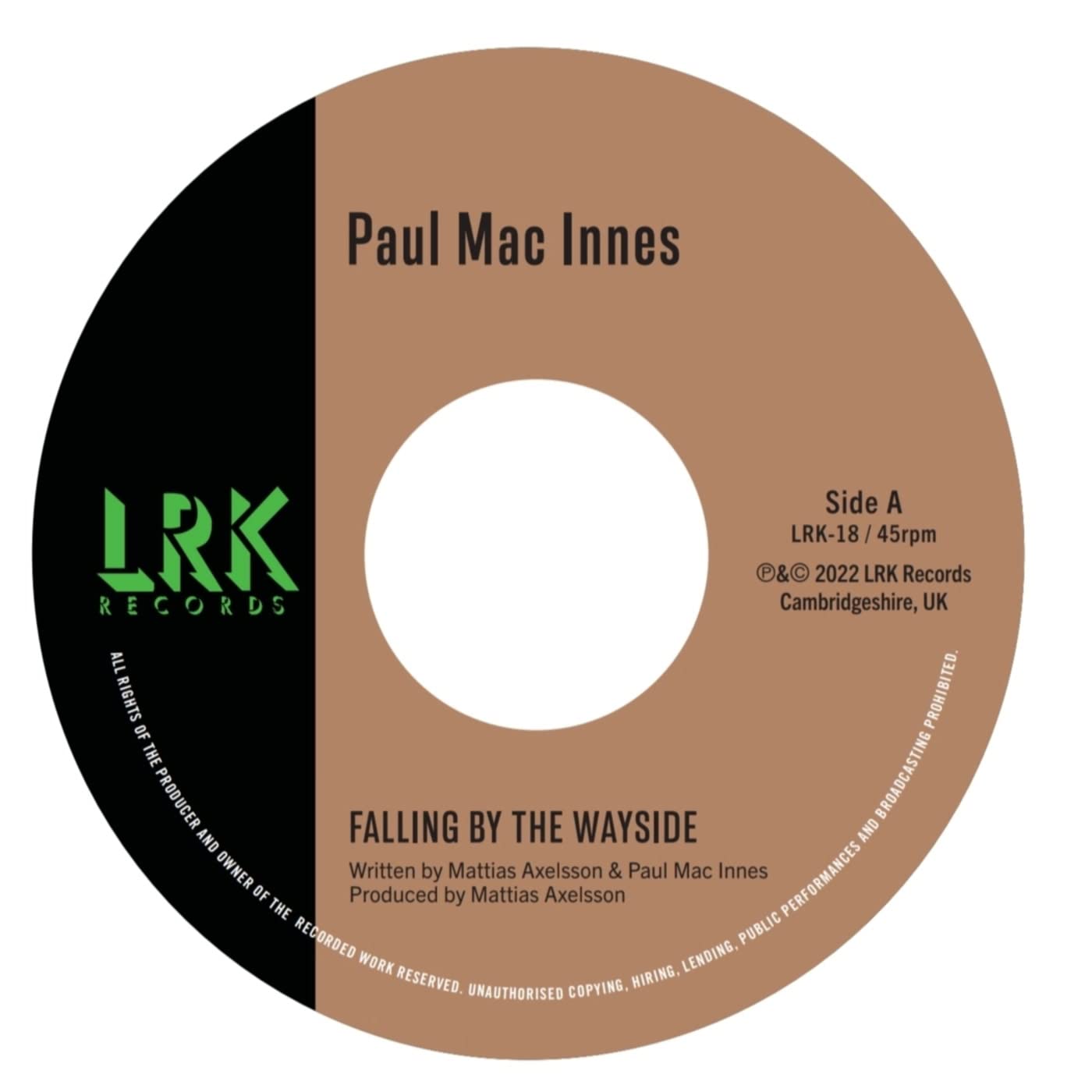 Paul Mac Innes - Falling By The Wayside - Import Vinyl 7inch Single Record
