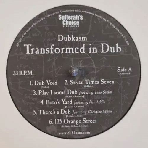 Dubkasm - Transformed In Dub - Import Vinyl LP Recurd Limited Edition
