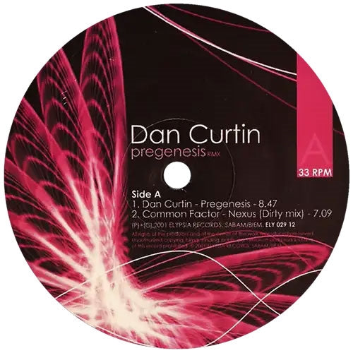 Dan Curtin - Pregenesis Remixes - Import 12 inch Record