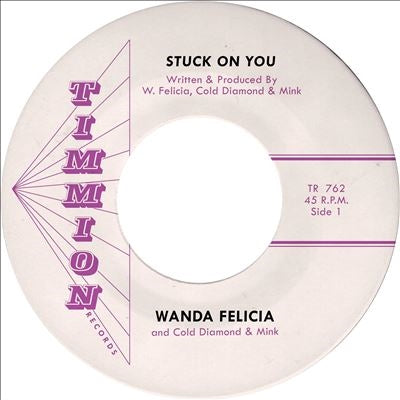 Wanda Felicia、Cold Diamond & Mink - Stuck On You/Flowers In The Garden - Import Pink Vinyl 7 inch Single Record