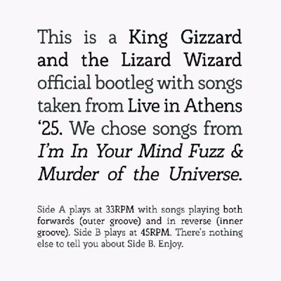 King Gizzard & The Lizard Wizard - Songs From Im In Your Mind Fuzz & Murder Of The Universe Live In Athens 25 - Import Vinyl LP Record