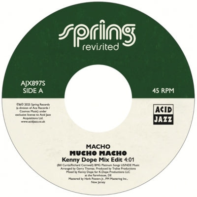 Macho 、 Millie Jackson 、 Kenny "Dope" Gonzalez 、 Magnus Frykberg - Spring Revisited vs. Kenny Dope: The 45 Remixes - Import Vinyl 7-inch single Recurd