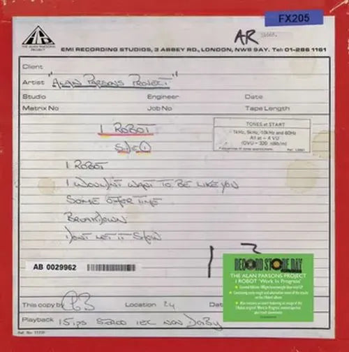 Alan Parsons Project - I Robot (Work In Progress) - Import Blue 180 Gram Vinyl, 3Mm Spined Sleeve, Limited, Indie-Exclusive LP Record Limited Edition