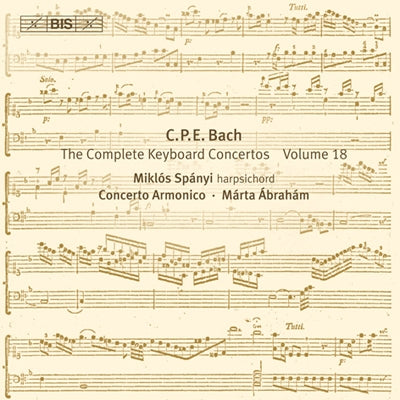 Miklos Spanyi - C.P.E.Bach: Keyboad Concertos Vol.18 - Wq.43 No.1-No.4 - Import CD