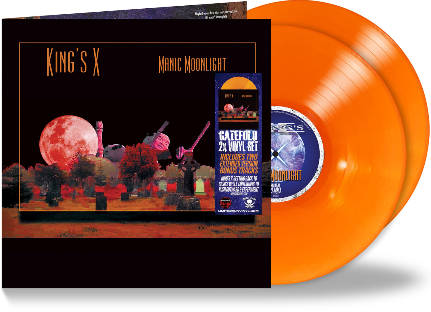 King's X - Manic Moonlight - Import Orange Vinyl 2 LP Record Limited Edition