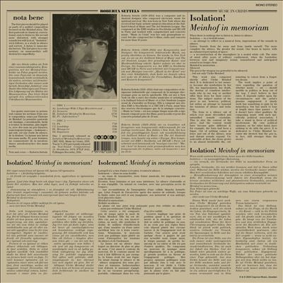 Roberta Settels  -  Music In Crisis  -  Import Vinyl 2 LP Record