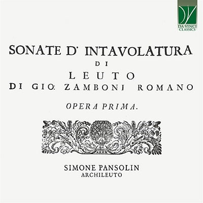 Simone Pansolin - Sonate D'Intavolutare Di Leuto Opera I (1718) - Import CD
