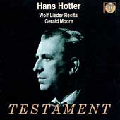 Hans Hotter - Lieder Recital Testament Klassisk - Import CD