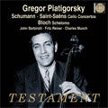 Gregor Piatigorsky - Cellokoncerter M.M. Testament Klassisk - Import CD