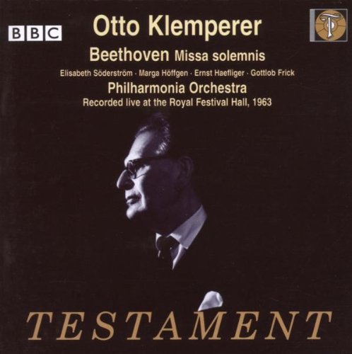 Otto Klemperer - Missa Solemnis Testament Klassisk - Import CD