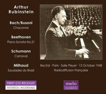 Arthur Rubinstein - Arthur Rubinstein Plays Bach/Busoni, Beethoven, Schumann And Milhaud - Import CD