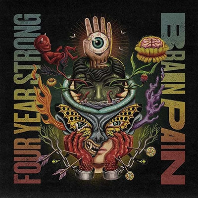 Four Year Strong - Brain Pain - Import Blood Red, Highlighter Yellow & Sea Blue Tri-Stripe Vinyl 2 Vinyl Record Limited Edition