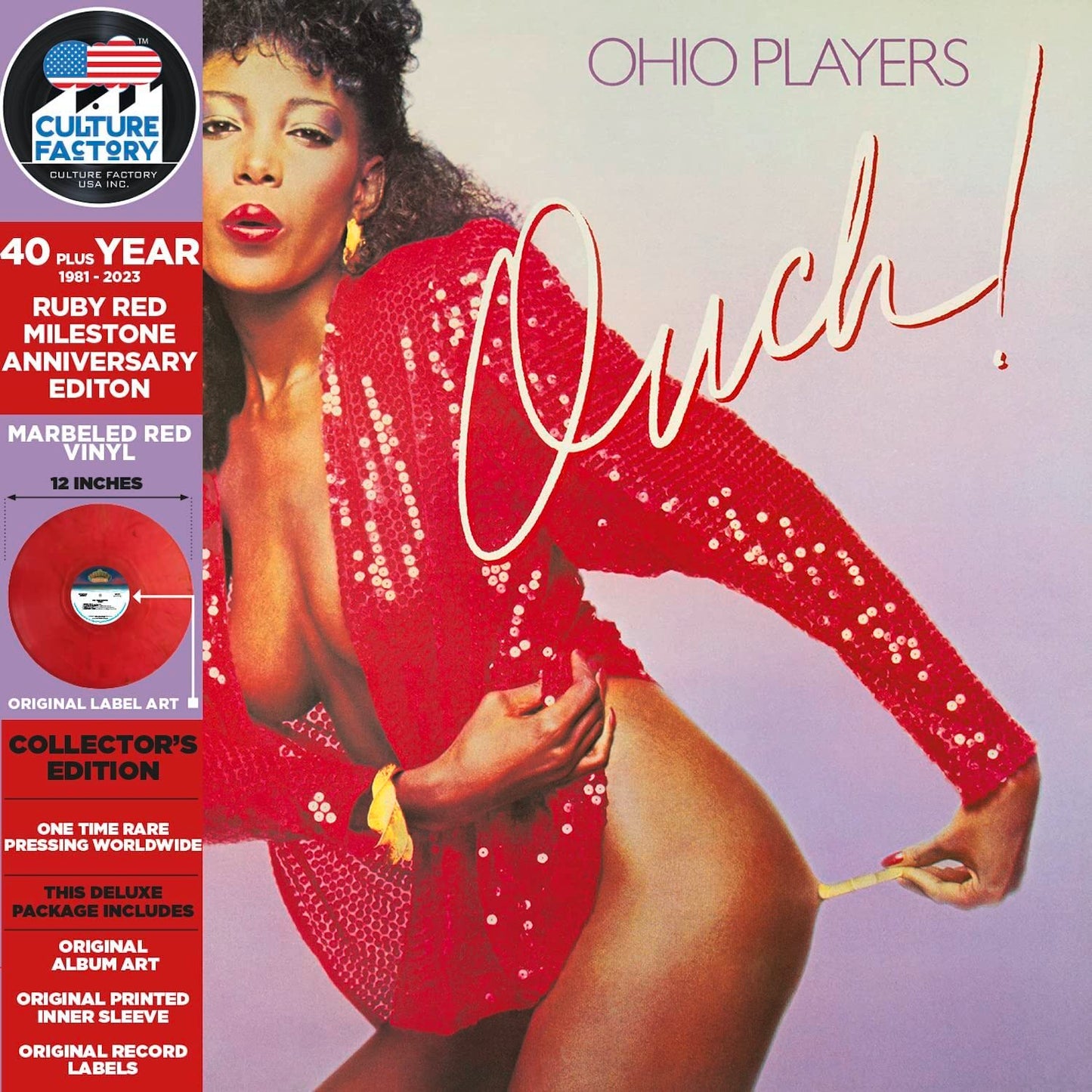 Ohio Players - Ouch!: 40 Plus Year (1081-2023) Ruby Red Milestone Anniversary Edition＜Marbeled Red vinyl＞ - Import LP Record