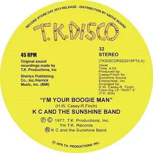 KC & The Sunshine Band - I'm Your Boogie Man(Todd Terje Edit) - Import Vinyl 10 inch Recurd Limited Edition