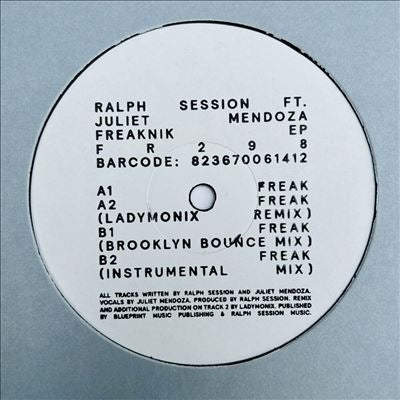 Ralph Session - Freaknik Ep (Incl. Ladymonix Remix) - Import Vinyl 12inch Record