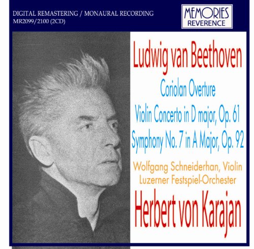 VARIOUS ARTISTS - Beethoven: Symphony No.7, Coriolan Overture, Violin Concerto /Herbert von Karajan, Lucerne Festival Orchestra, Wolfgang Schneiderhan - Import 2 CD