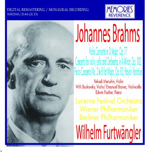 Wilhelm Furtwangler - Brahms: Violin Concerto, Double Concerto for Violin & Cello, etc - Import 2 CD
