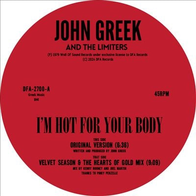 John Greek & The Limiters - I'm Hot For Your Body - Import Vinyl LP Record
